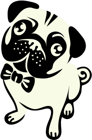 風格化哈巴狗插畫 壁紙