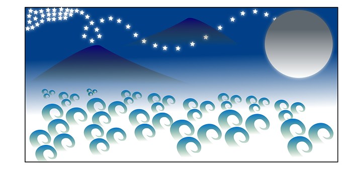 風格化夜間海洋景觀 — 海洋 壁紙