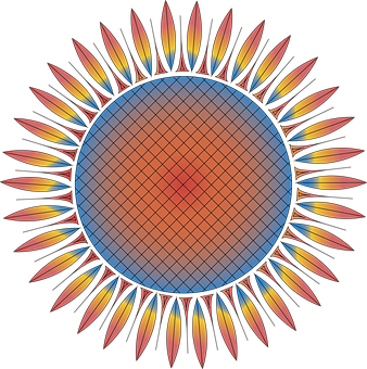 風格化太陽插圖 壁紙