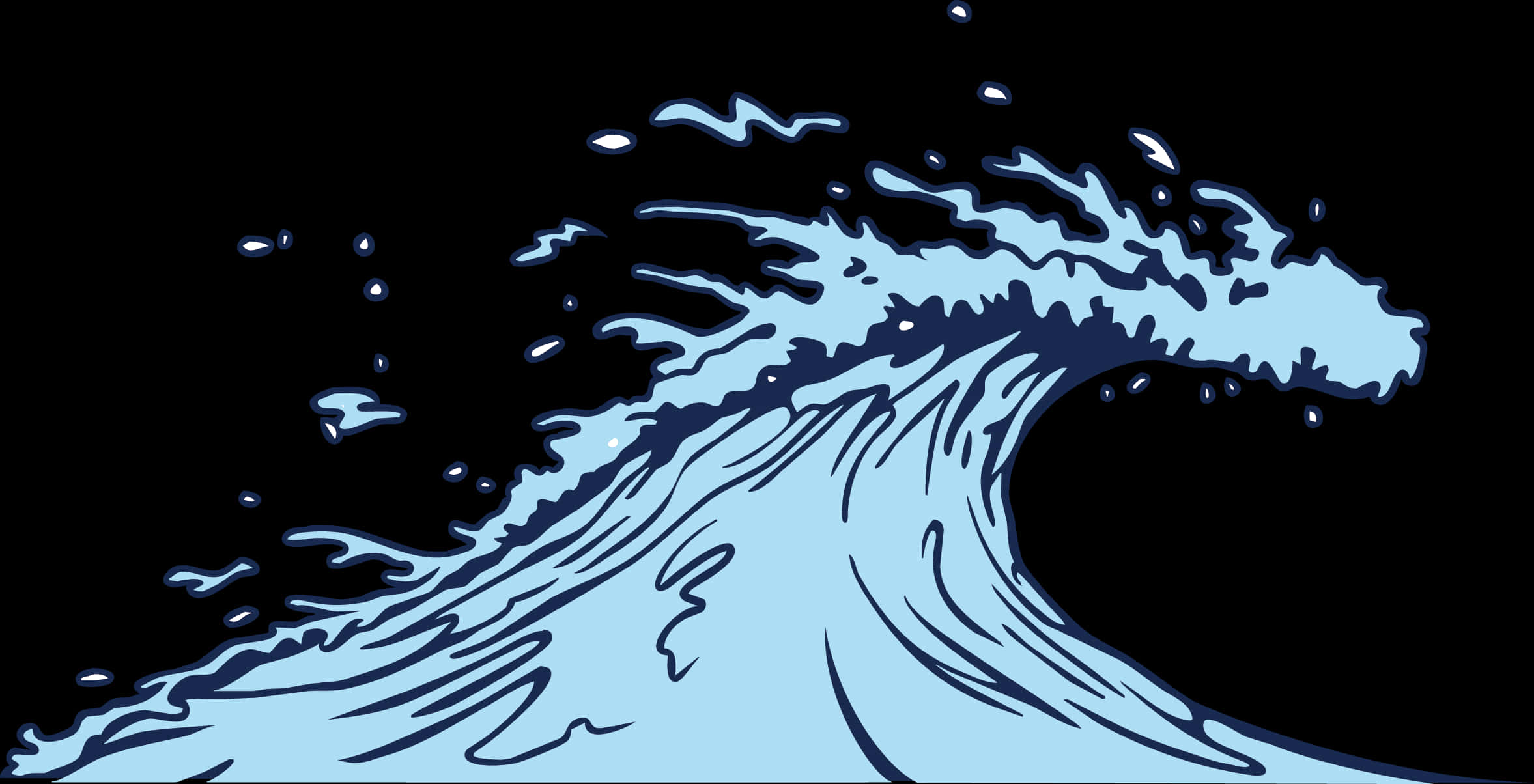 風格化海浪插畫 壁紙