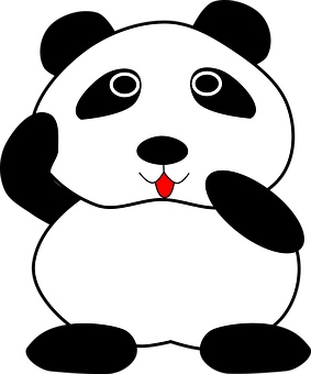 風格化熊貓插圖 壁紙