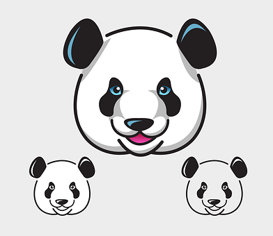 風格化熊貓臉插圖 壁紙