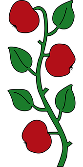 風格化紅花藤蔓 壁紙