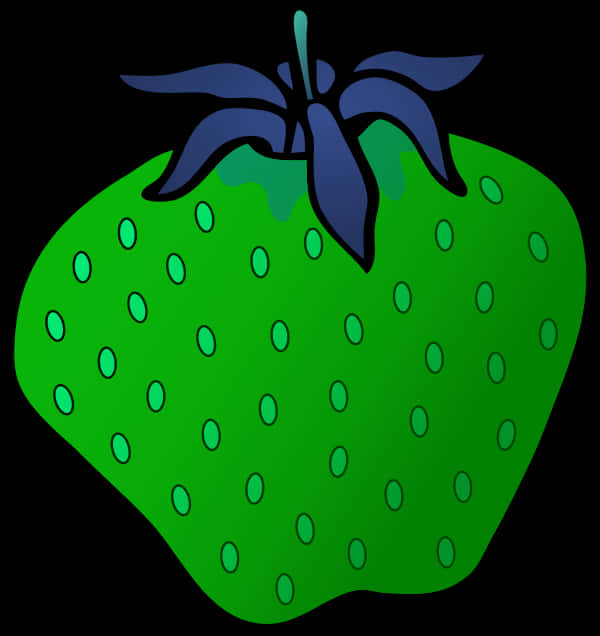 風格化綠色草莓插畫 壁紙