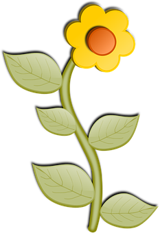 風格化黃色花朵插畫 壁紙