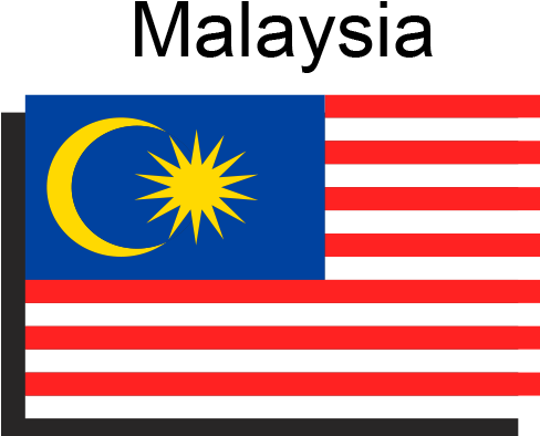 Malaysia 桌布 壁紙 — 馬來西亞國旗，藍色左上角有黃色新月和星星，以及紅白相間的橫條。