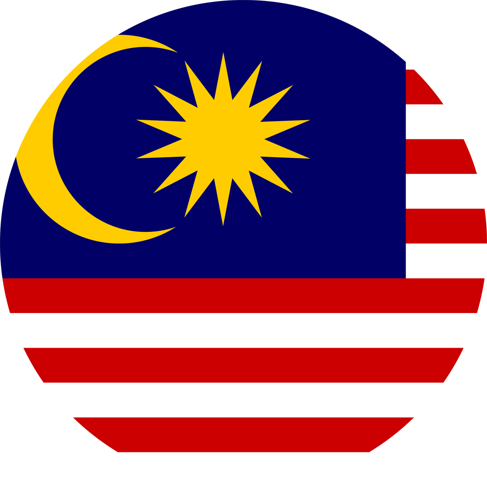 Malaysia 桌布 壁紙 — 馬來西亞國旗的特色是在紅色和白色橫條上方有一個藍色 canton，上面有黃色新月和14角星。