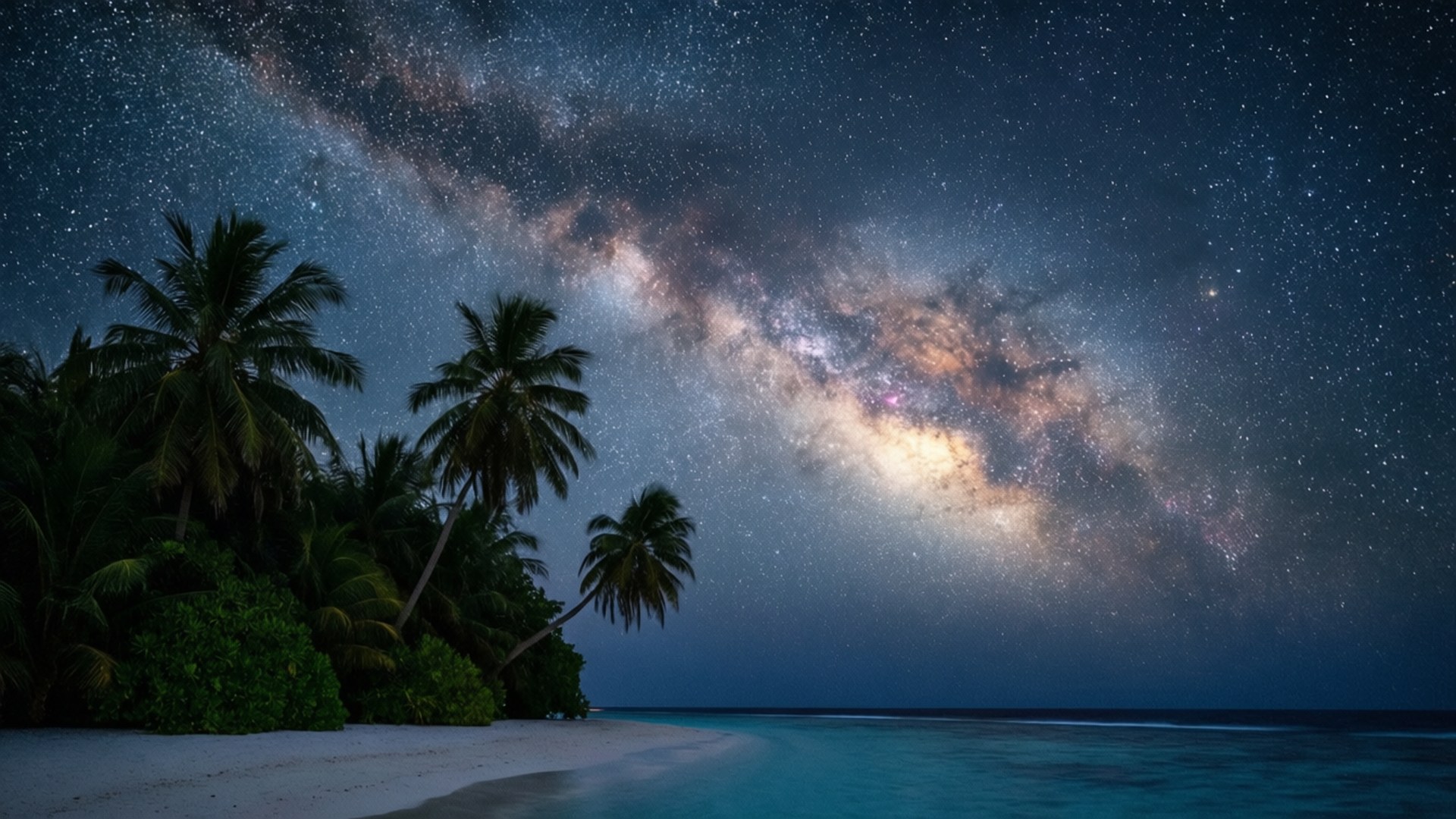馬爾地夫星空之夜 壁紙