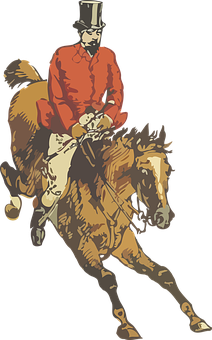騎狐狩獵插圖 壁紙