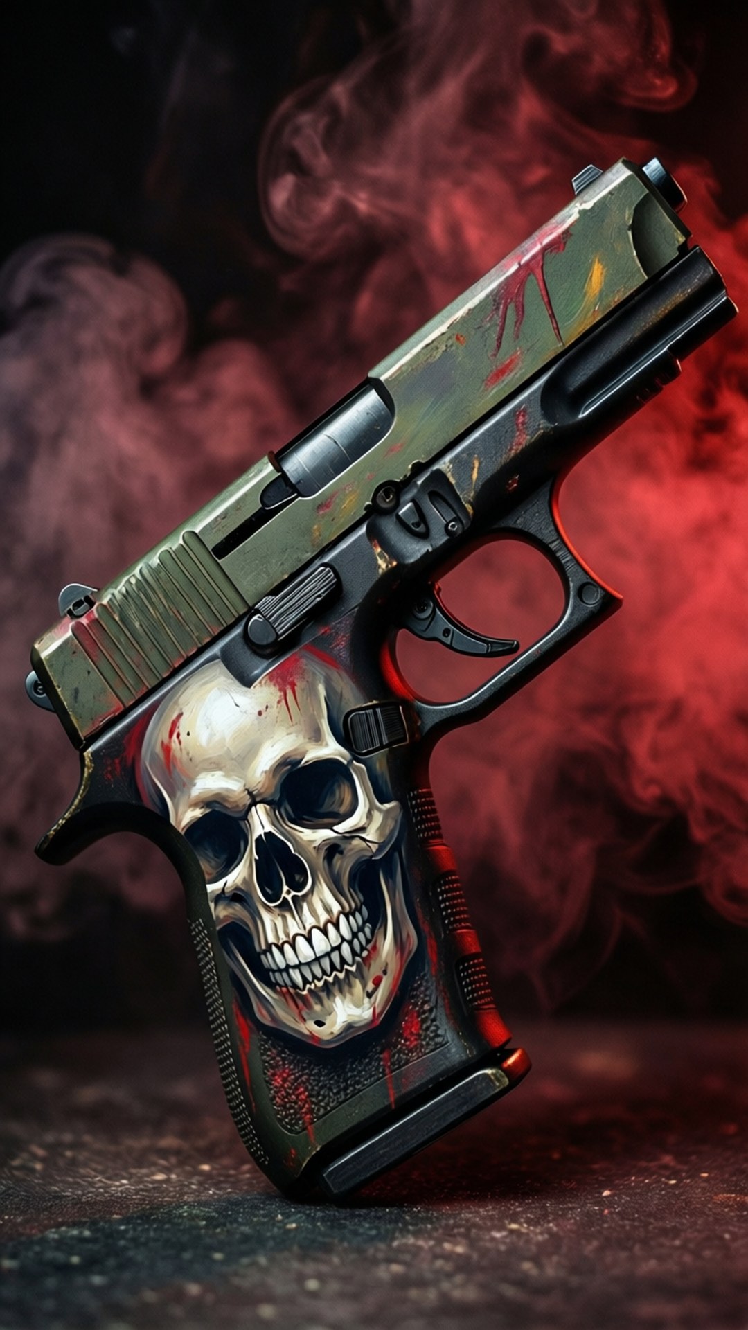 骷髏塗裝 Glock 自訂款 壁紙