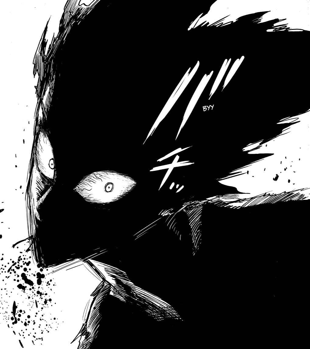 動漫男孩 桌布 壁紙 — 高對比度漫畫風格特寫，呈現戴面具角色的強烈眼神，配以動態墨水飛濺和動作線條。