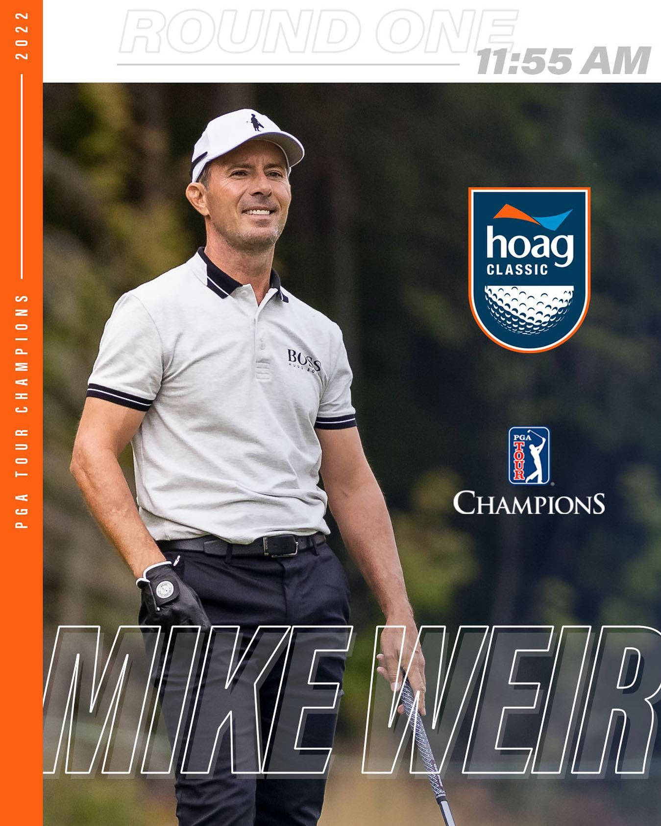 高爾夫 桌布 壁紙 — 高爾夫球手Mike Weir在2022年Hoag Classic PGA Tour Champions賽事中自信地微笑。