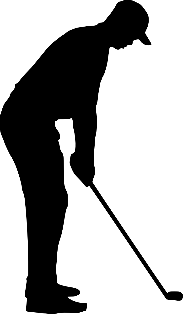高爾夫球手揮桿預備剪影 壁紙