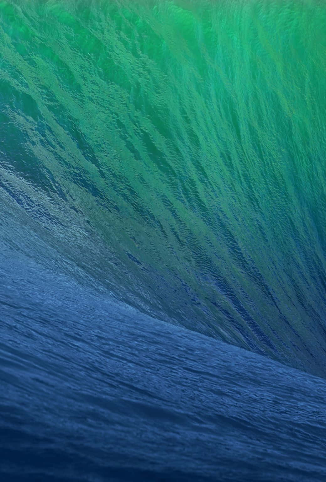 iPhone 桌布 壁紙 — 高聳的海浪以鮮綠色和深藍色調捲曲，帶有複雜的水紋理。