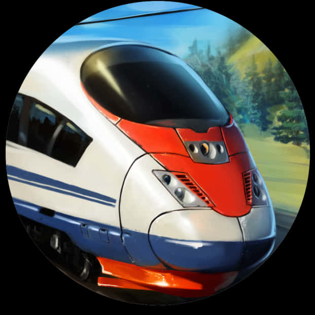 高速列車圓形邊框 壁紙