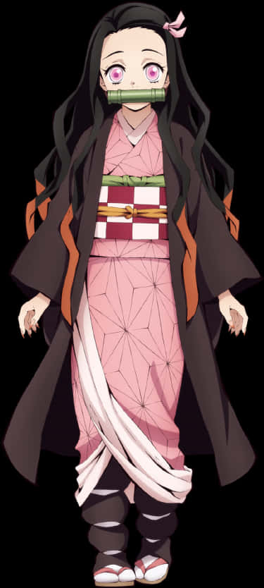 鬼滅之刃 火之神神樂 祢豆子 全身 — 鬼滅之刃 壁紙