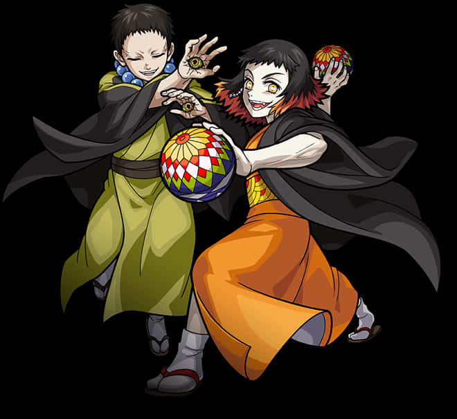 鬼滅之刃 雙胞胎 天元球 動漫 矢琶羽 鵺丸 高畫質PNG
