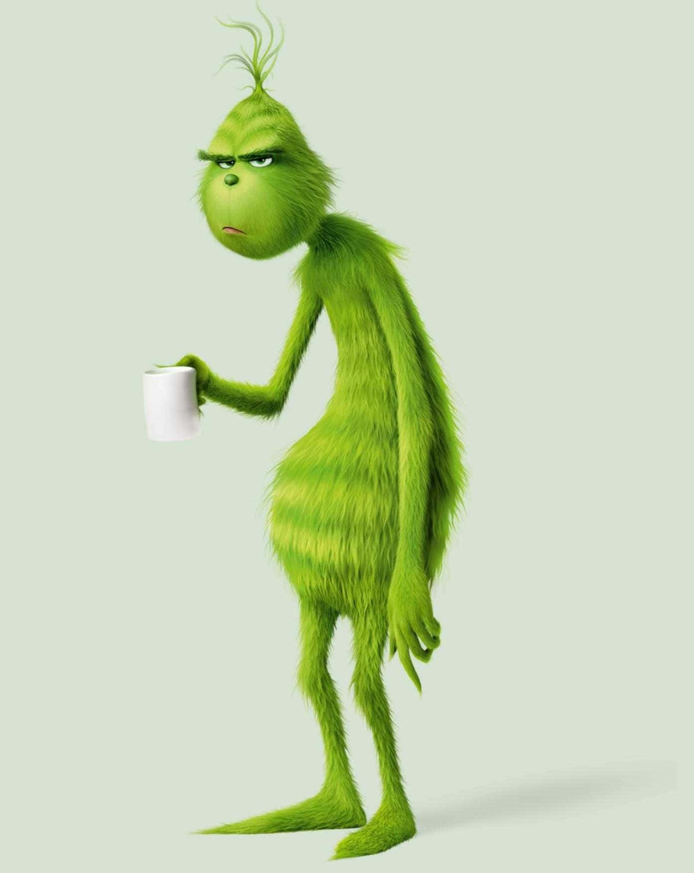 鬼靈精拿著一杯咖啡 壁紙