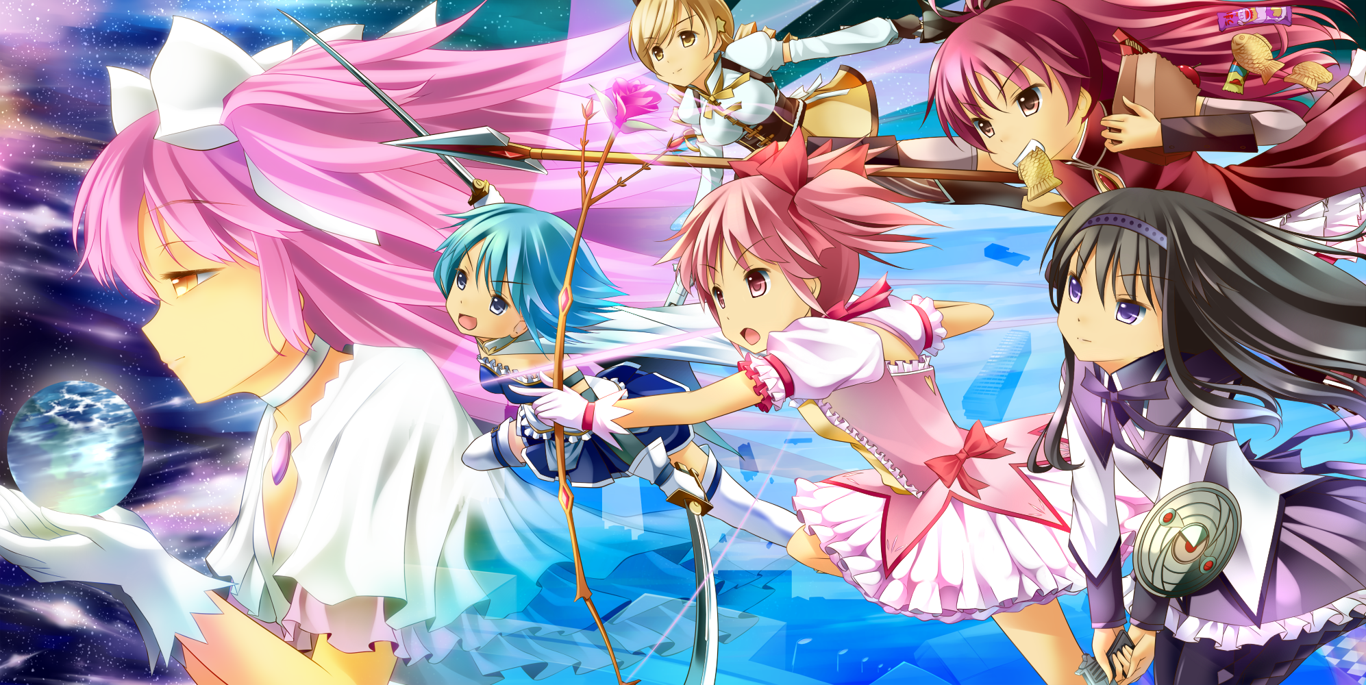 「魔法少女小圓世界中的角色夢幻展現」 壁紙