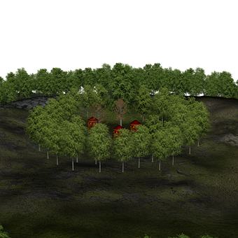 魔法森林小屋夜景 壁紙