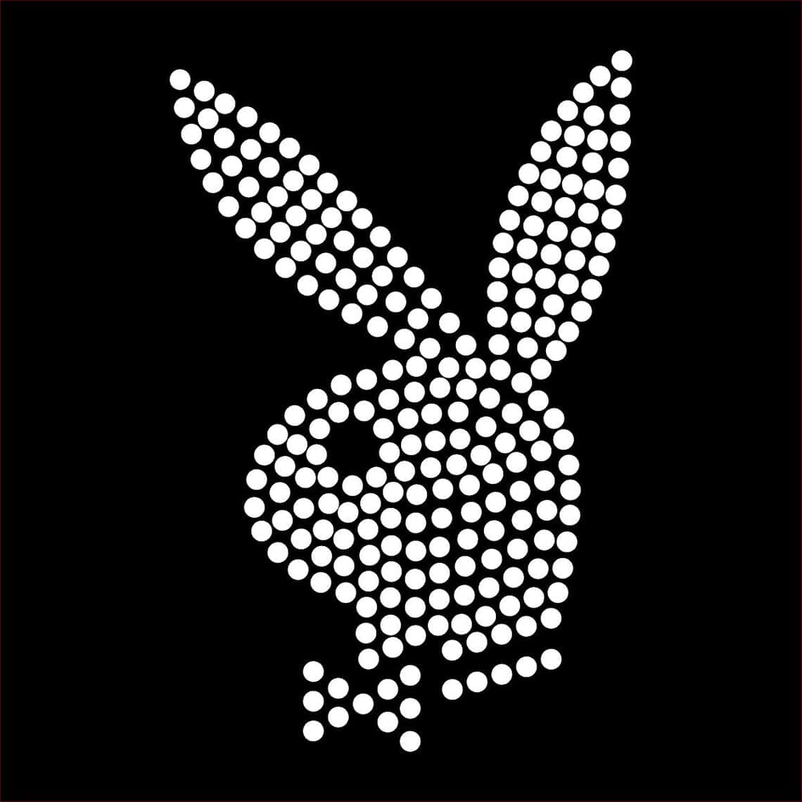 花花公子 桌布 壁紙 — 鮮明的黑色背景上，白色點陣形成標誌性的 Playboy 兔子標誌。