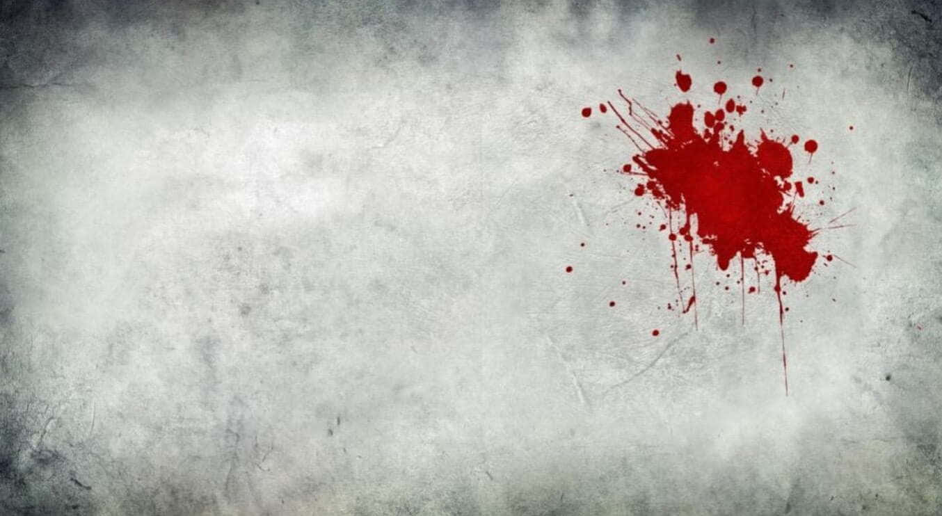 Blood 桌布 壁紙 — 鮮紅的血跡與風化的灰色混凝土牆形成強烈對比。