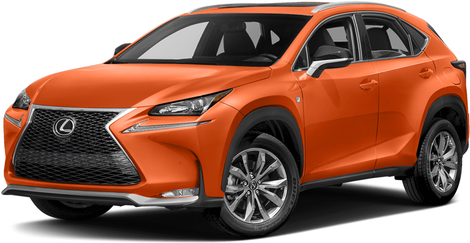 凌志 桌布 壁紙 — 鮮豔橙色Lexus NX SUV在純黑背景下的攝影棚燈光展示。