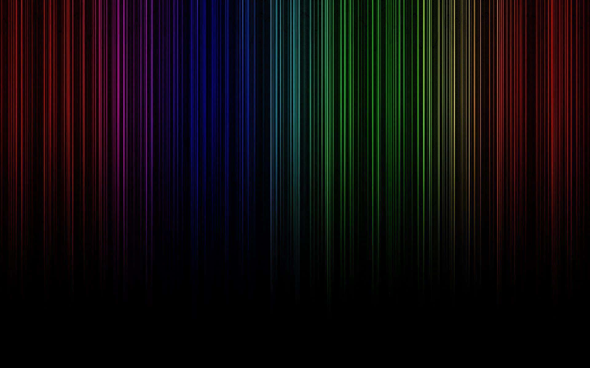 Spectrum 桌布 壁紙 — 鮮豔的垂直彩虹條紋在深黑色背景上層疊，形成充滿活力的數位抽象圖案。