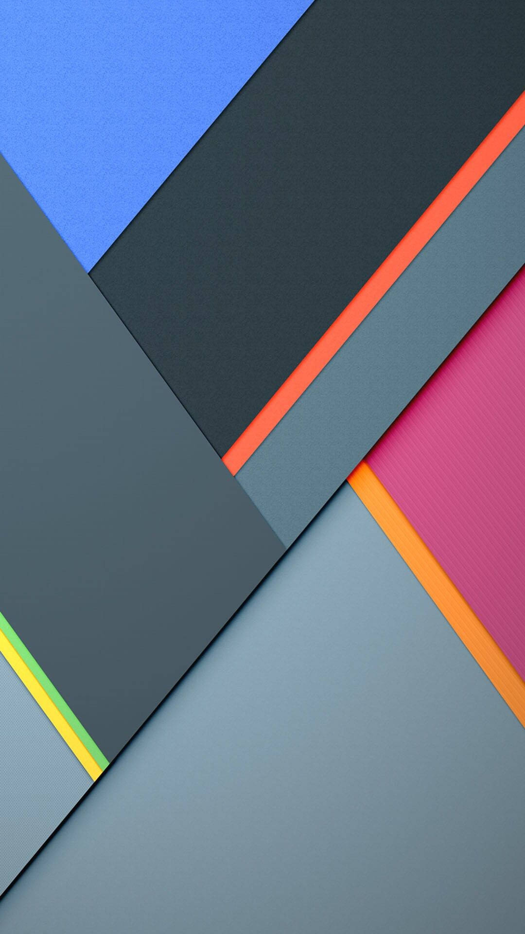 Simple Geometric Phone 桌布 壁紙 — 鮮豔的幾何形狀以大膽的顏色在銳角處相交，形成動態的抽象構圖。