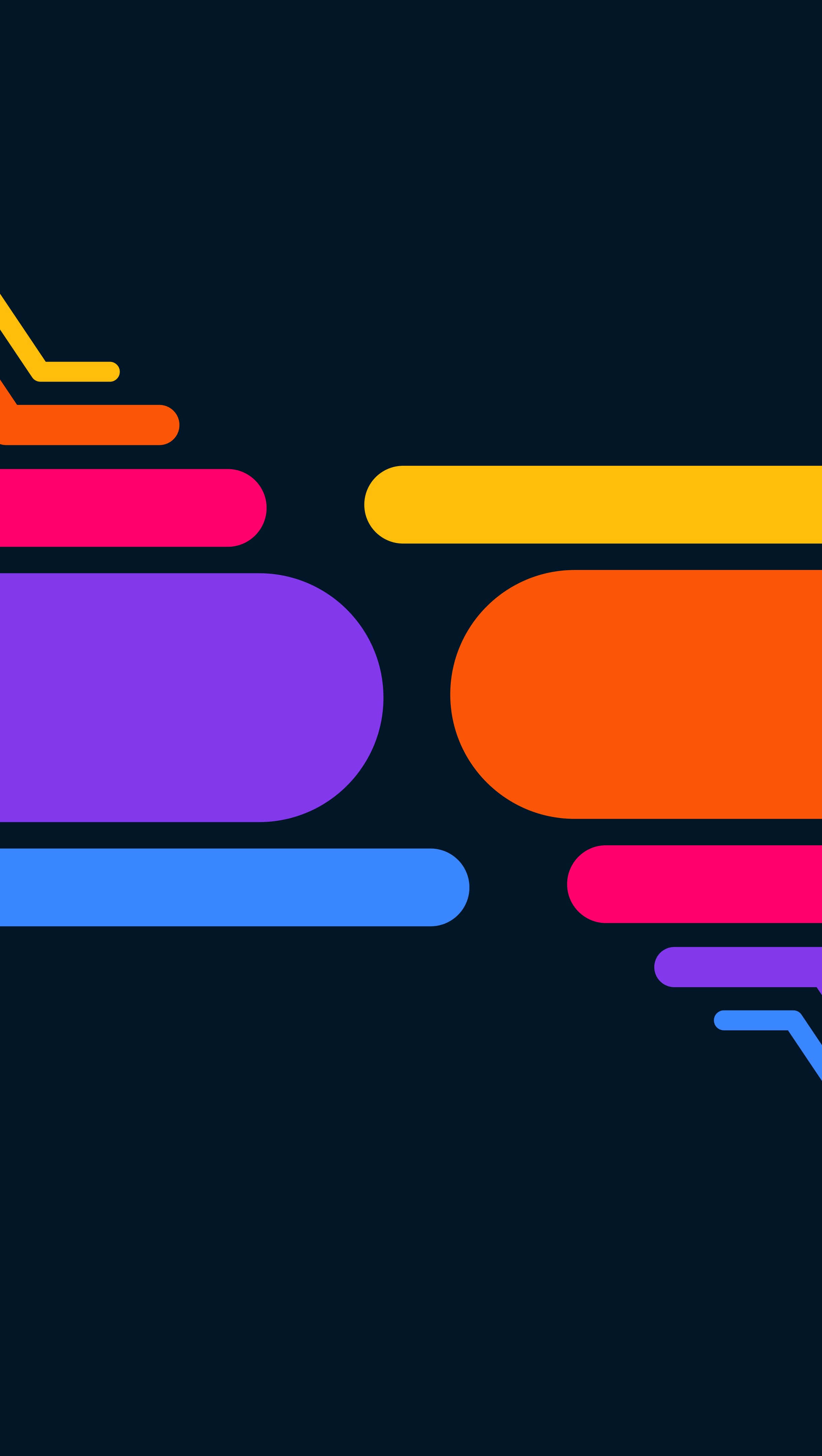 Minimalist Colorful 桌布 壁紙 — 鮮豔的幾何形狀以大膽色彩漂浮在深色背景上，營造出現代抽象構圖。