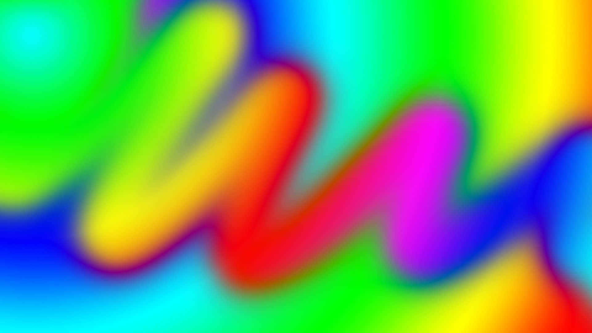 Neon Colors 桌布 壁紙 — 鮮豔的彩虹色彩融合成柔和發光的波浪，在夢幻般的抽象背景上。