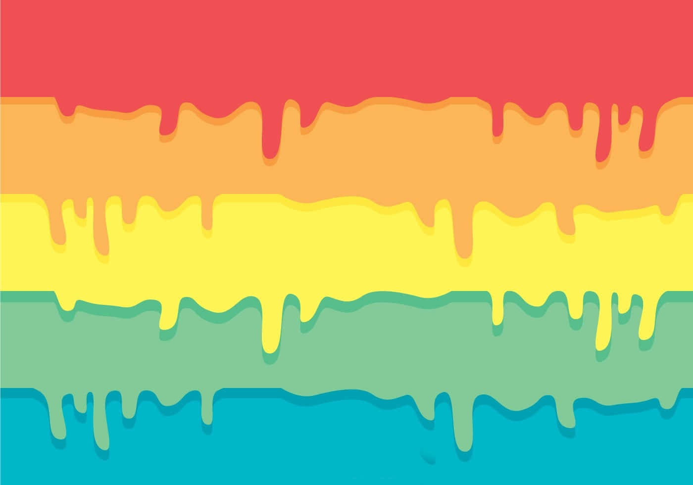 paint 桌布 壁紙 — 鮮豔的彩虹顏料滴落，形成紅、橙、黃、綠、藍的粗橫條紋。