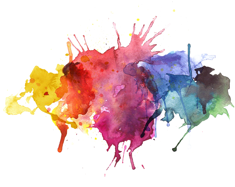 Watercolor 桌布 壁紙 — 鮮豔的水彩潑濺在純黑背景上爆發出彩虹色調。