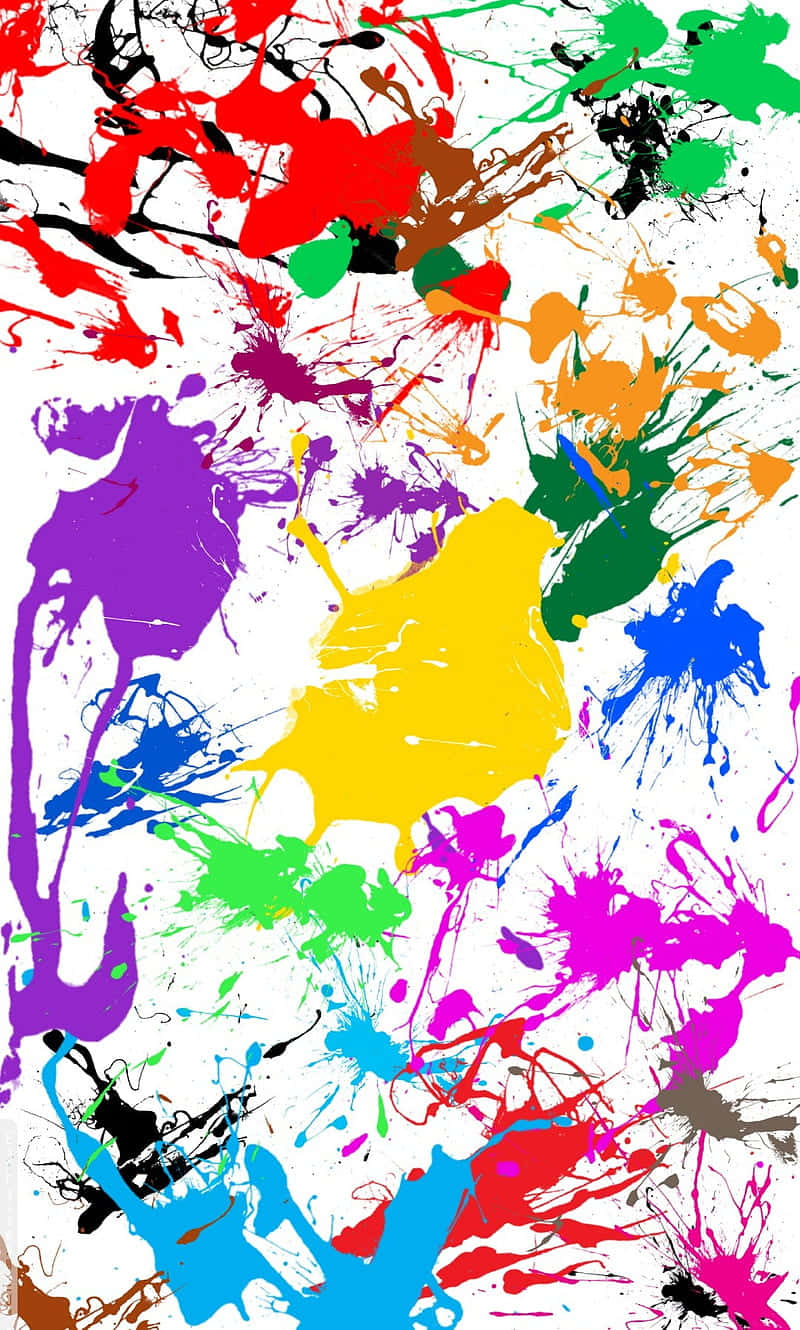 抽象藝術作品，白色背景上帶有彩色油漆飛濺。 — 暗色抽象動態圖 壁紙