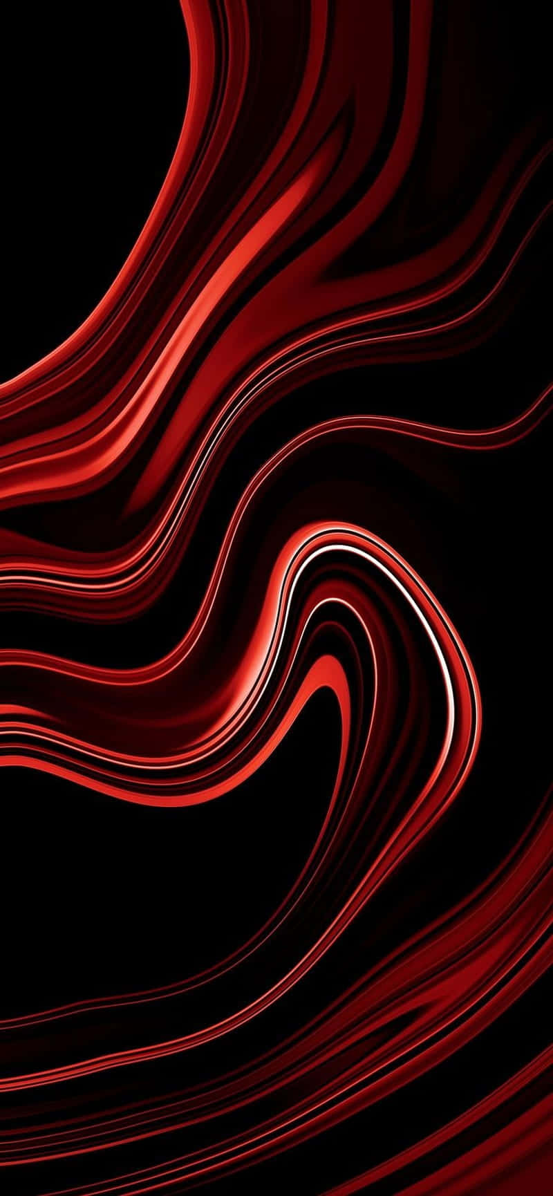waves 桌布 壁紙 — 鮮豔的深紅色液體波浪在深黑色背景上動態流動，營造出迷人的抽象動感。