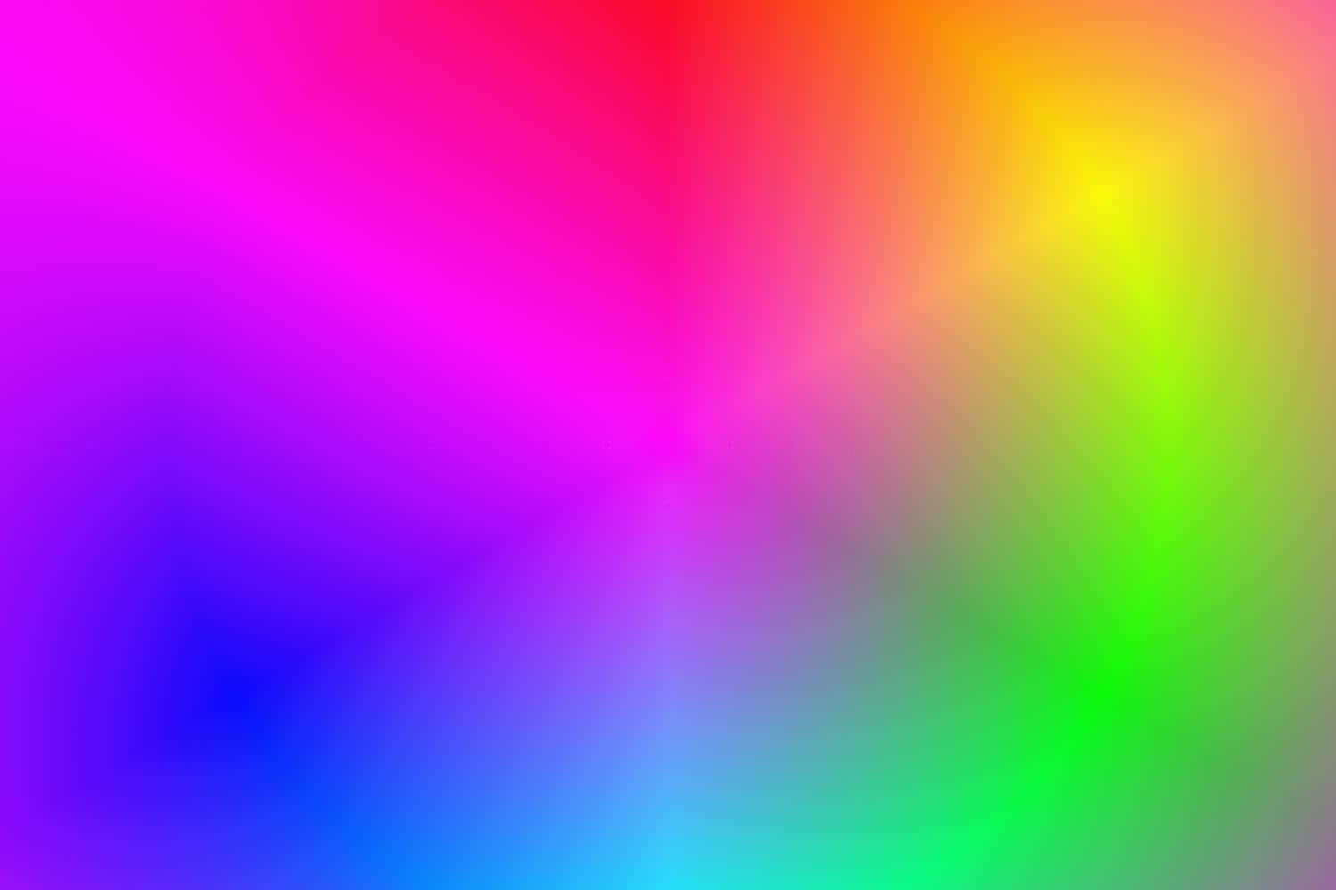 Rainbow Gradient 桌布 壁紙 — 鮮豔的漸變從中心點放射，將洋紅、紫、藍、青、綠和黃色混合成平滑的抽象漩渦。