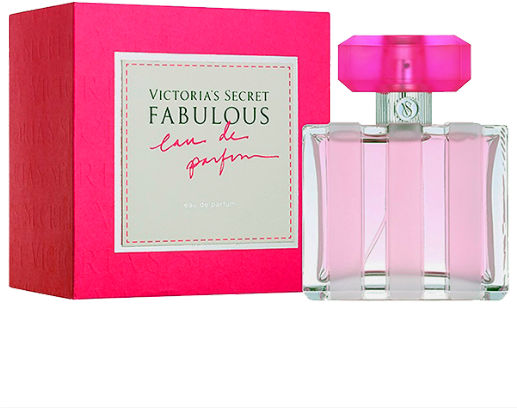 維多利亞的秘密 桌布 壁紙 — 鮮豔的粉紅色Victoria's Secret Fabulous香水瓶和盒子，帶有優雅的字體和光澤表面。