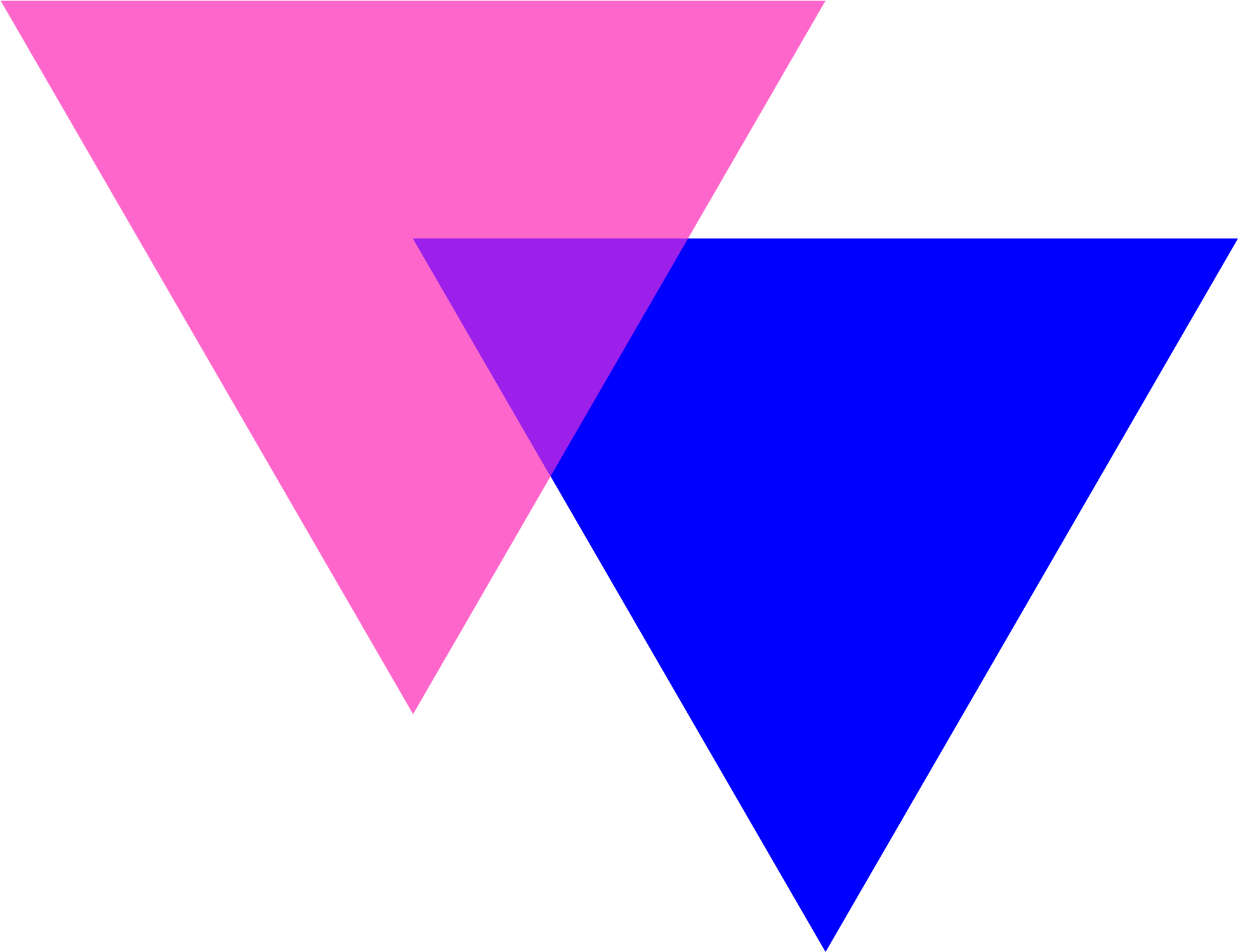 Bisexual 桌布 壁紙 — 鮮豔的粉紅色和藍色三角形在純黑色背景上重疊，形成大膽的幾何構圖。