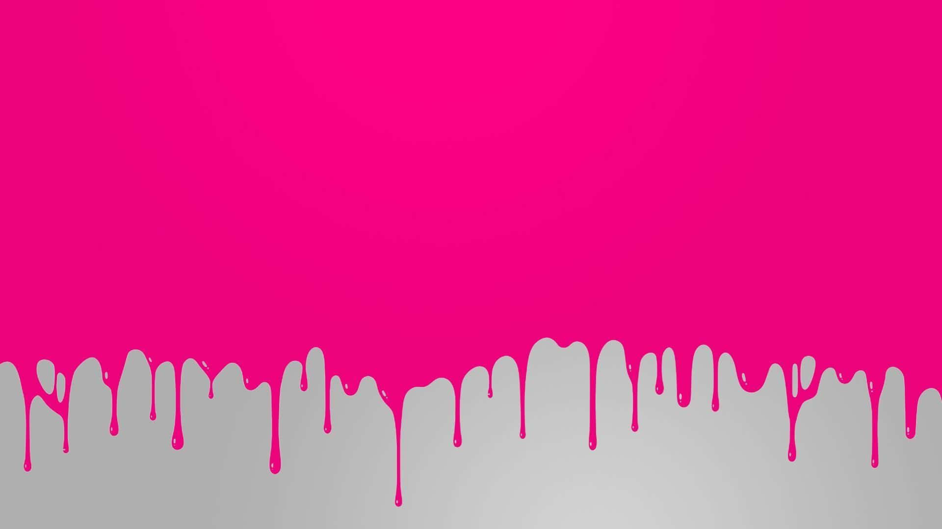 paint 桌布 壁紙 — 鮮豔的粉紅色油漆在強烈的灰色背景上戲劇性地滴落，形成大膽的圖形設計。