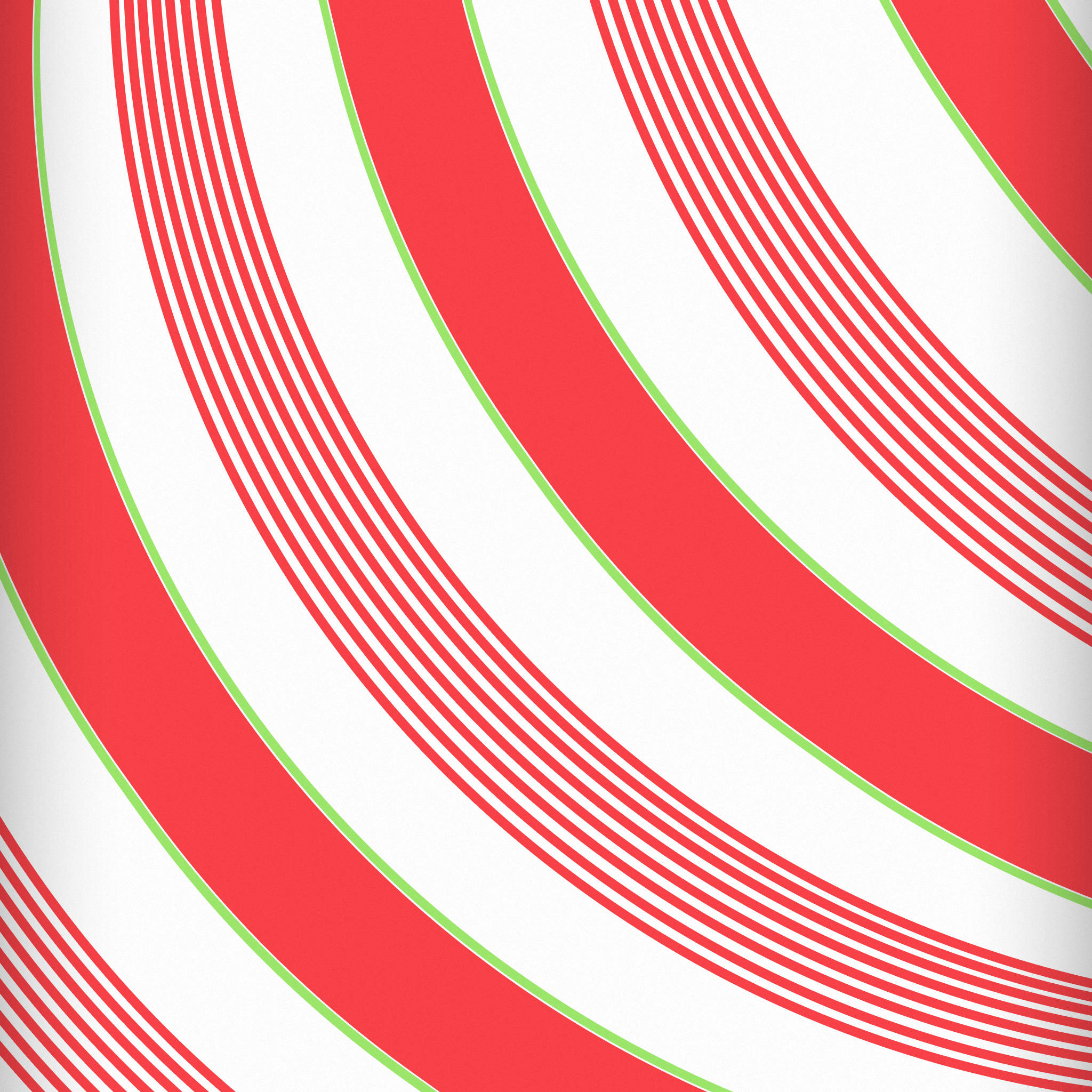 Candy Cane 桌布 壁紙 — 鮮豔的紅色、白色和綠色彎曲條紋形成動態幾何圖案，帶有清晰的數位線條。