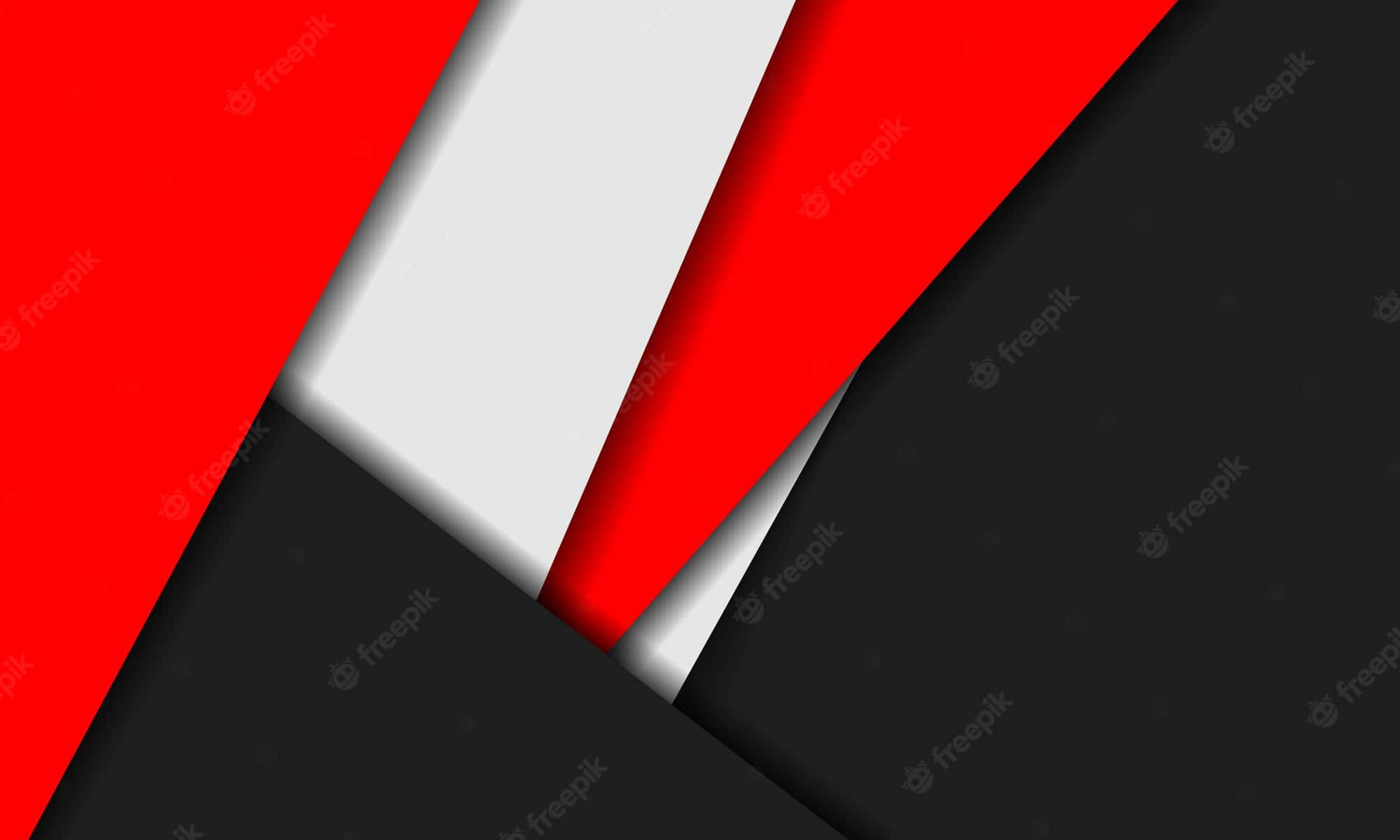 Black White And Red 桌布 壁紙 — 鮮豔的紅色、白色和黑色幾何形狀以銳利角度和乾淨線條創造出大膽的現代抽象構圖。