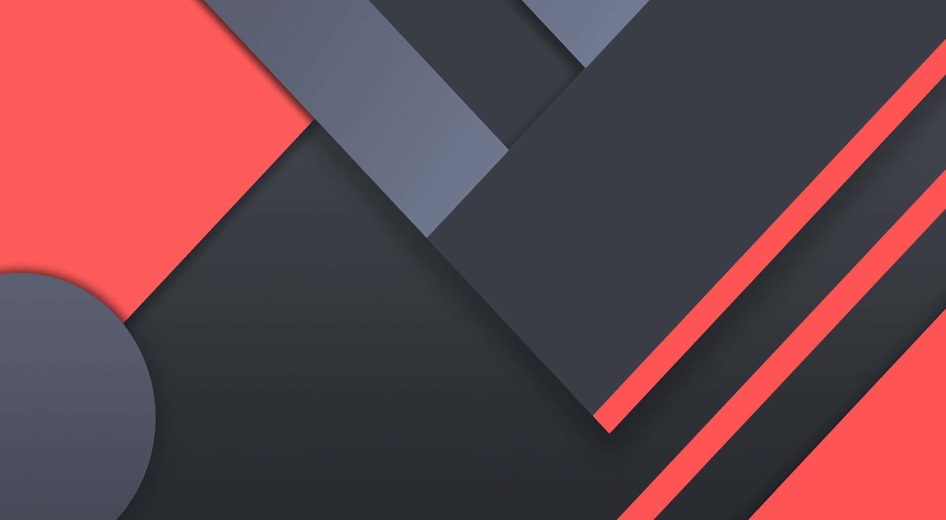 Shapes 桌布 壁紙 — 鮮豔的紅色和深灰色幾何形狀，以現代抽象構圖層疊，線條簡潔，陰影柔和。