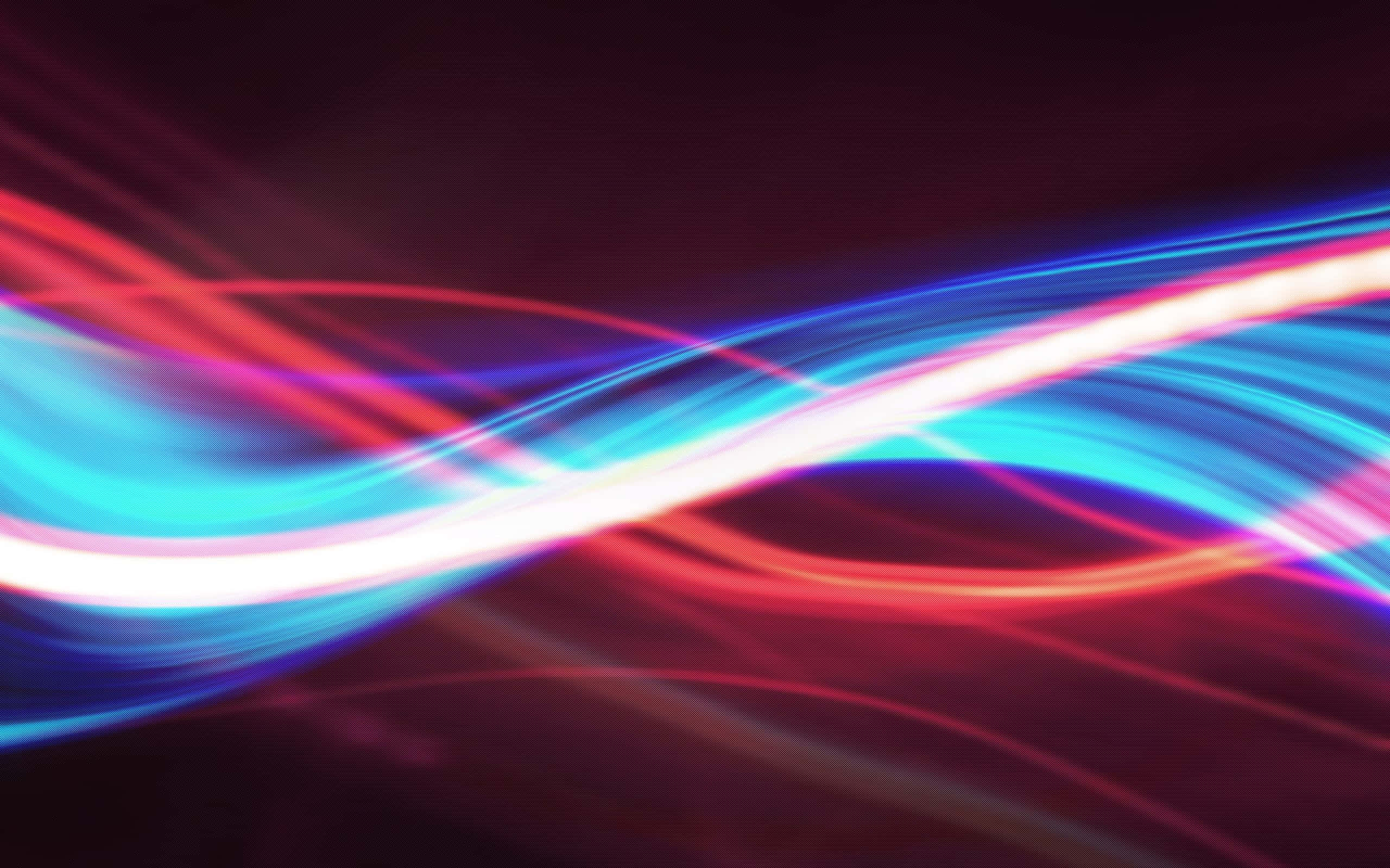 String Lights 桌布 壁紙 — 鮮豔的紅色和藍色光線條在深色背景上動態流動，營造出運動和能量的感覺。