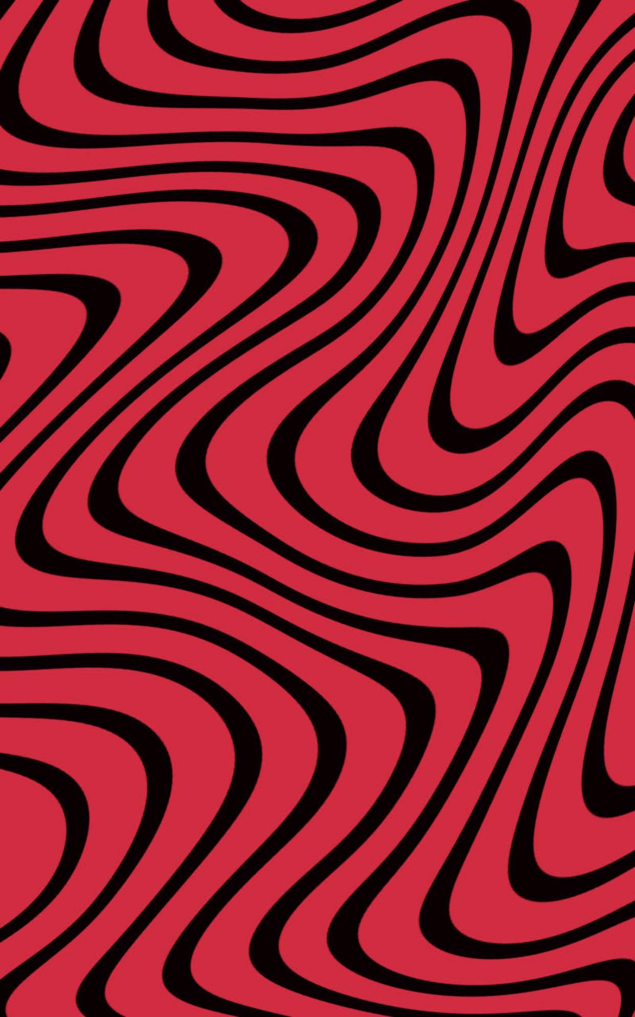 PewDiePie 桌布 壁紙 — 鮮豔的紅色和黑色波浪線條創造出催眠般的視錯覺圖案。