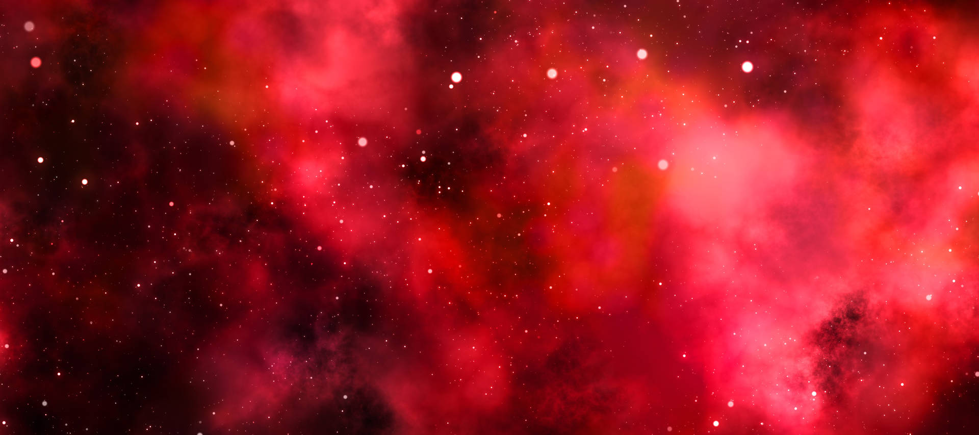 紅色宇宙星雲，帶有發光的雲層和散落的星星。 — 紅色動圖 壁紙