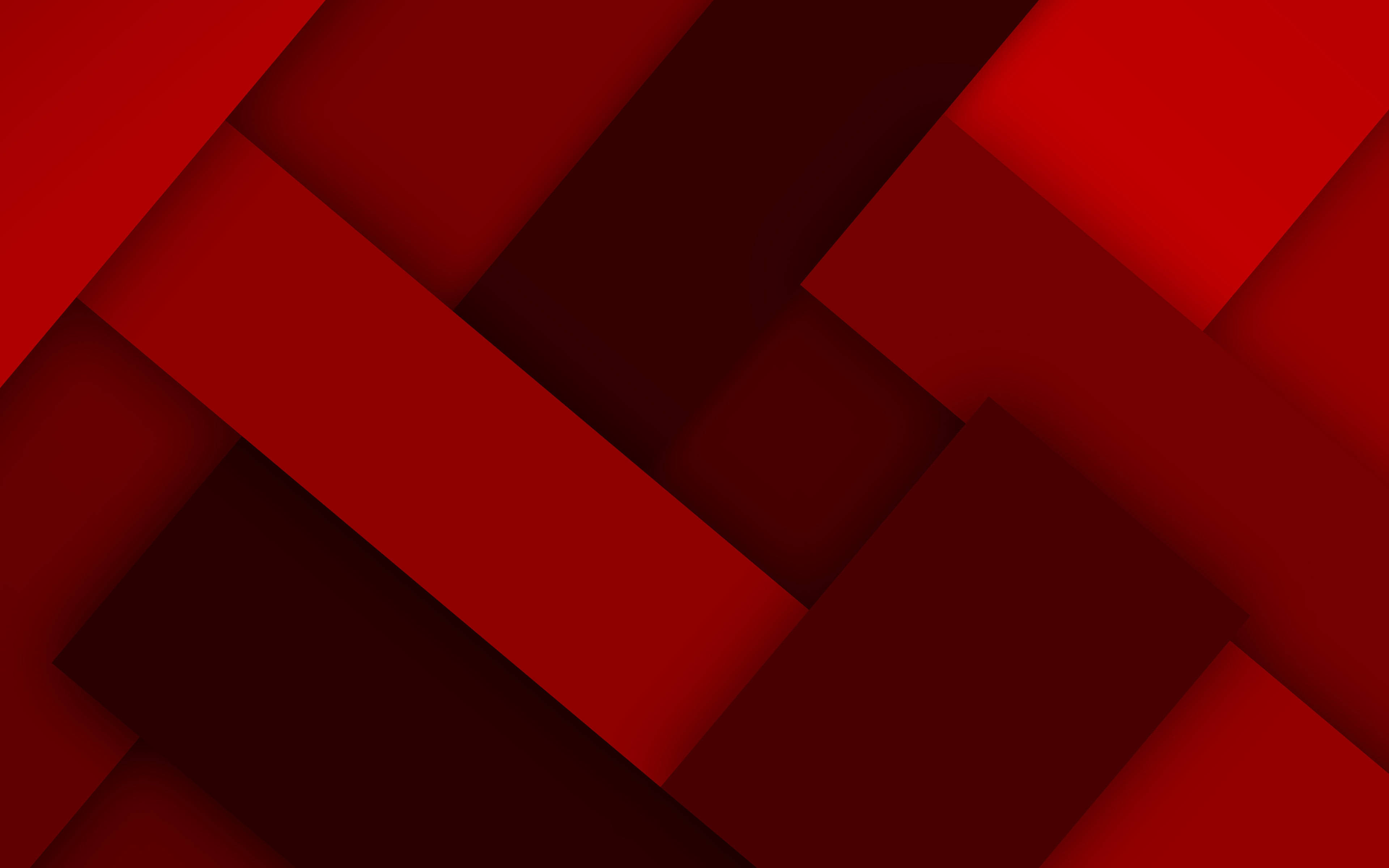 material desktop 桌布 壁紙 — 鮮豔的紅色幾何形狀以動態的對角線圖案層疊，創造出大膽的抽象構圖。