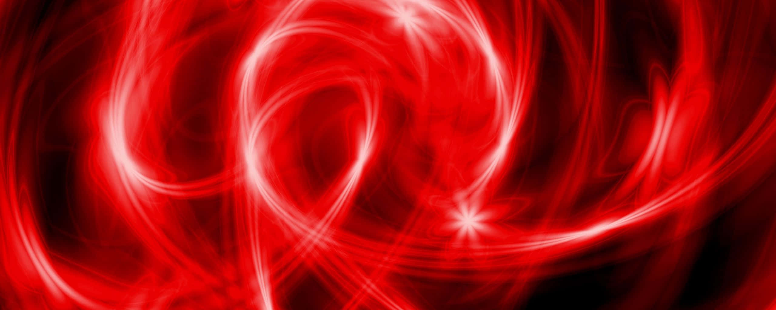 Neon Red Aesthetic 桌布 壁紙 — 鮮豔的紅色抽象漩渦，帶有發光的白色條紋，在深色背景上形成動態流動的圖案。