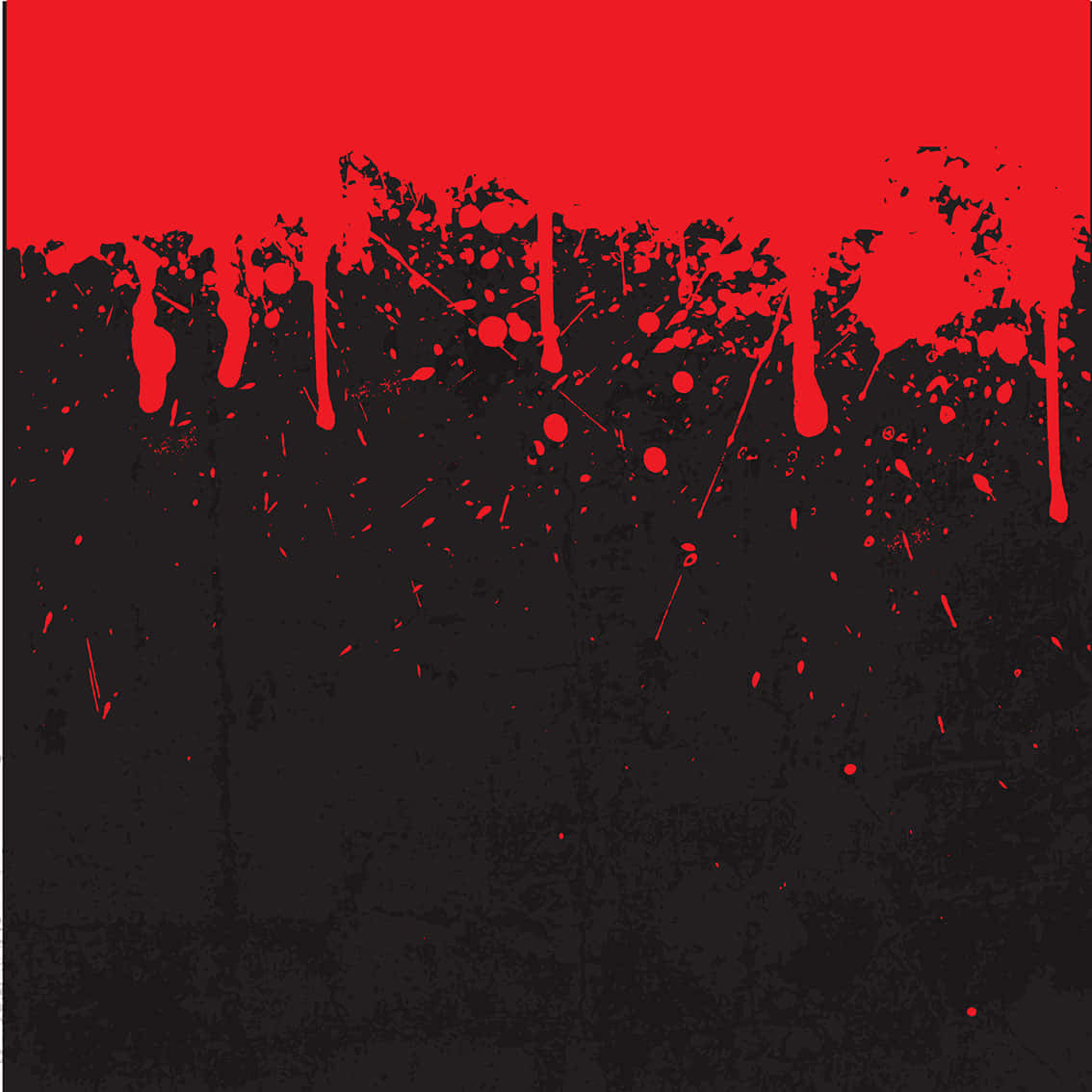 Blood Splatter 桌布 壁紙 — 鮮豔的紅色油漆滴落和飛濺在帶有紋理的黑色背景上，形成大膽的圖形設計。
