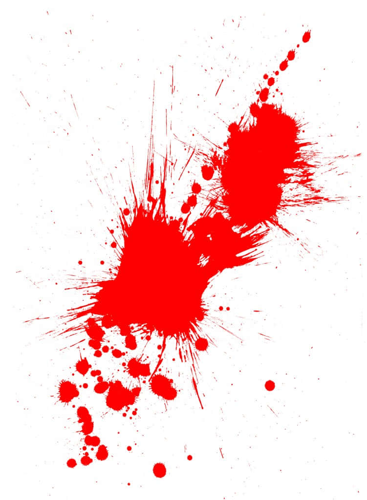 Blood 桌布 壁紙 — 鮮豔的紅色油漆飛濺在純白色背景上動態爆炸，形成原始的抽象爆發。