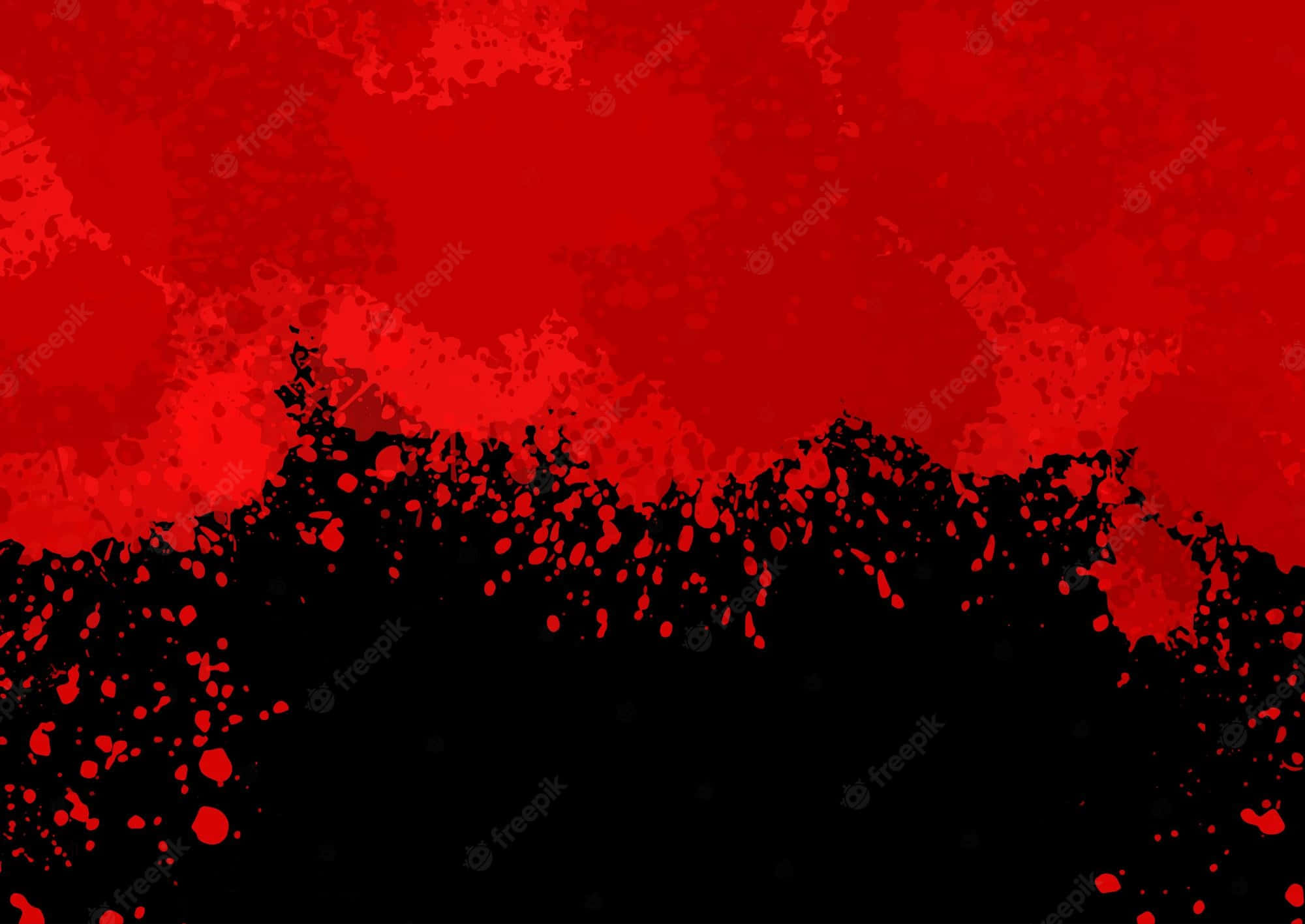 Blood Aesthetic 桌布 壁紙 — 鮮豔的紅色潑濺紋理，底部有鋸齒狀黑色墨跡，營造出大膽的抽象對比。